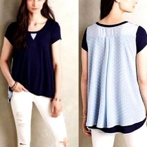 ANTHROPOLOGIE | Bordeaux Cavay Swiss Dot Top